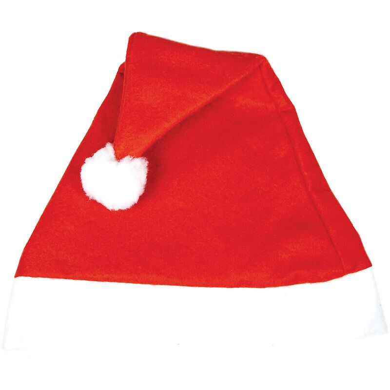 Santa hat  made of red and white soft fluffy fabric, with a white bobble on the top. Perfect for the office festivities, parties or just to war ad be festive! Avilble plain or with printing!