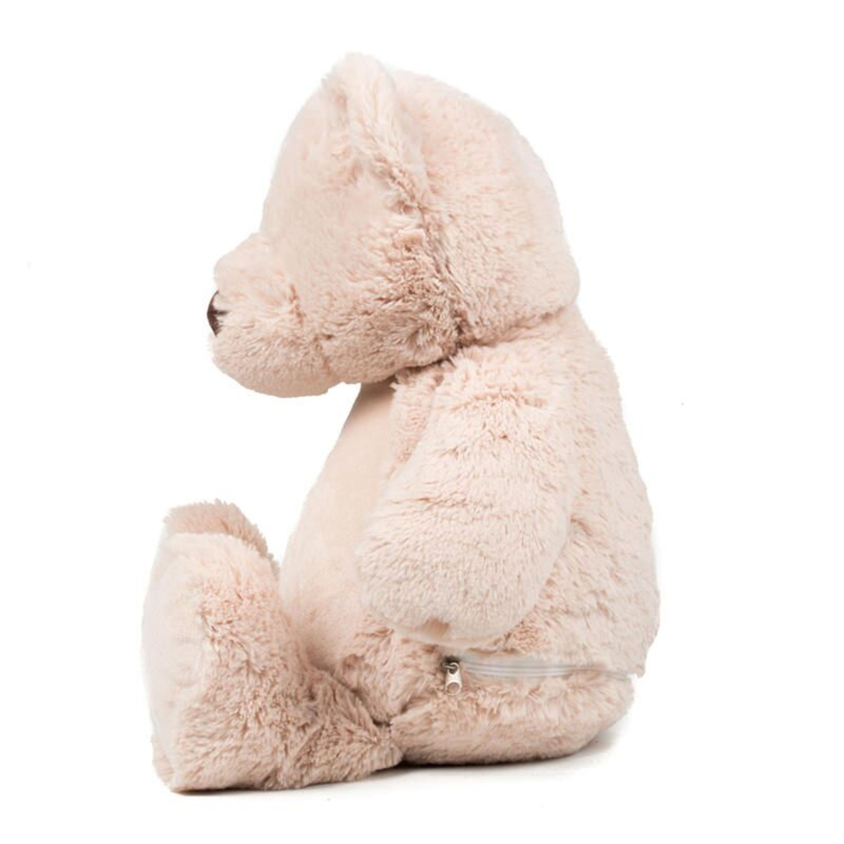 Mid Brown coloured soft plush teddy. Contrast Brown nose. Sewn eyes. Light Brown coloured panel on chest and feet. Removable inner stuffing. Complies with EN71 European Toy Safety regulations. Remove all hang tags and their fasteners before giving these items to a child. Suitable for all ages.